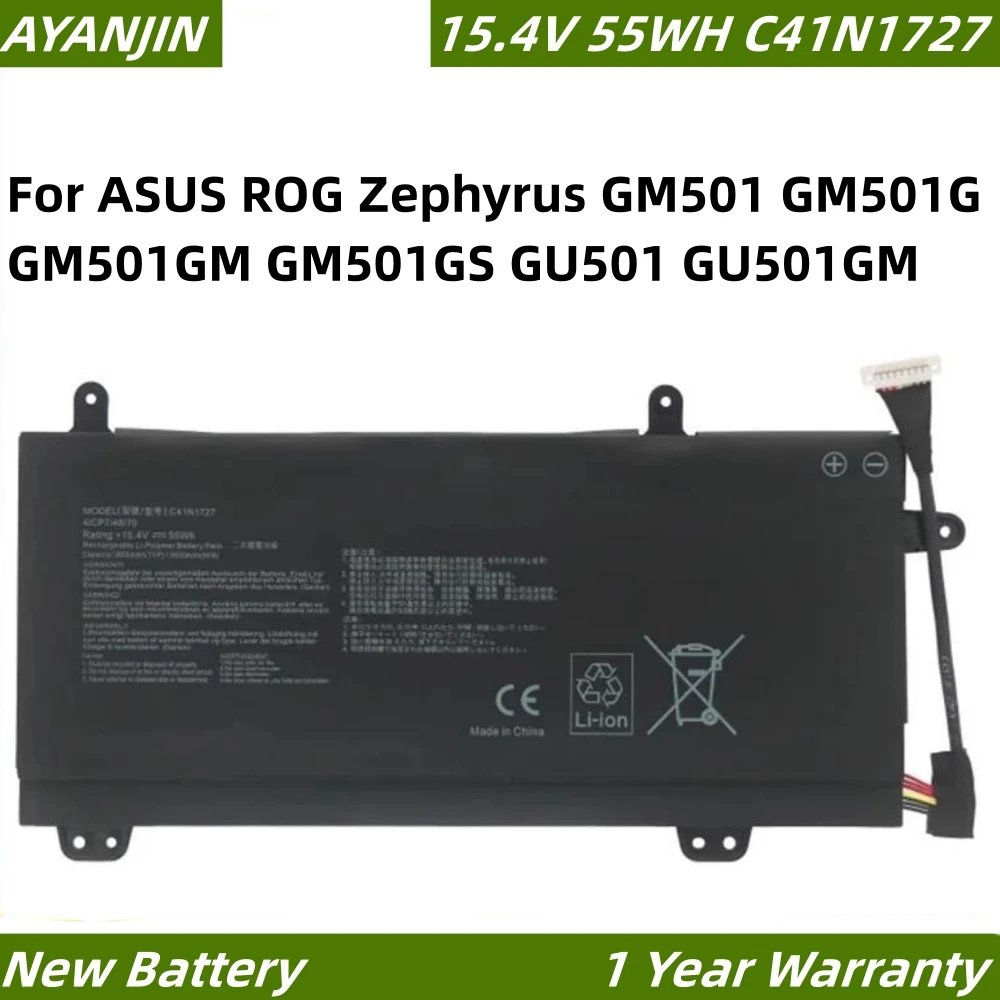 

C41N1727 15.4V 55WH Laptop Battery For ASUS ROG Zephyrus GM501 GM501G GM501GM GM501GS GU501 GU501GM Series