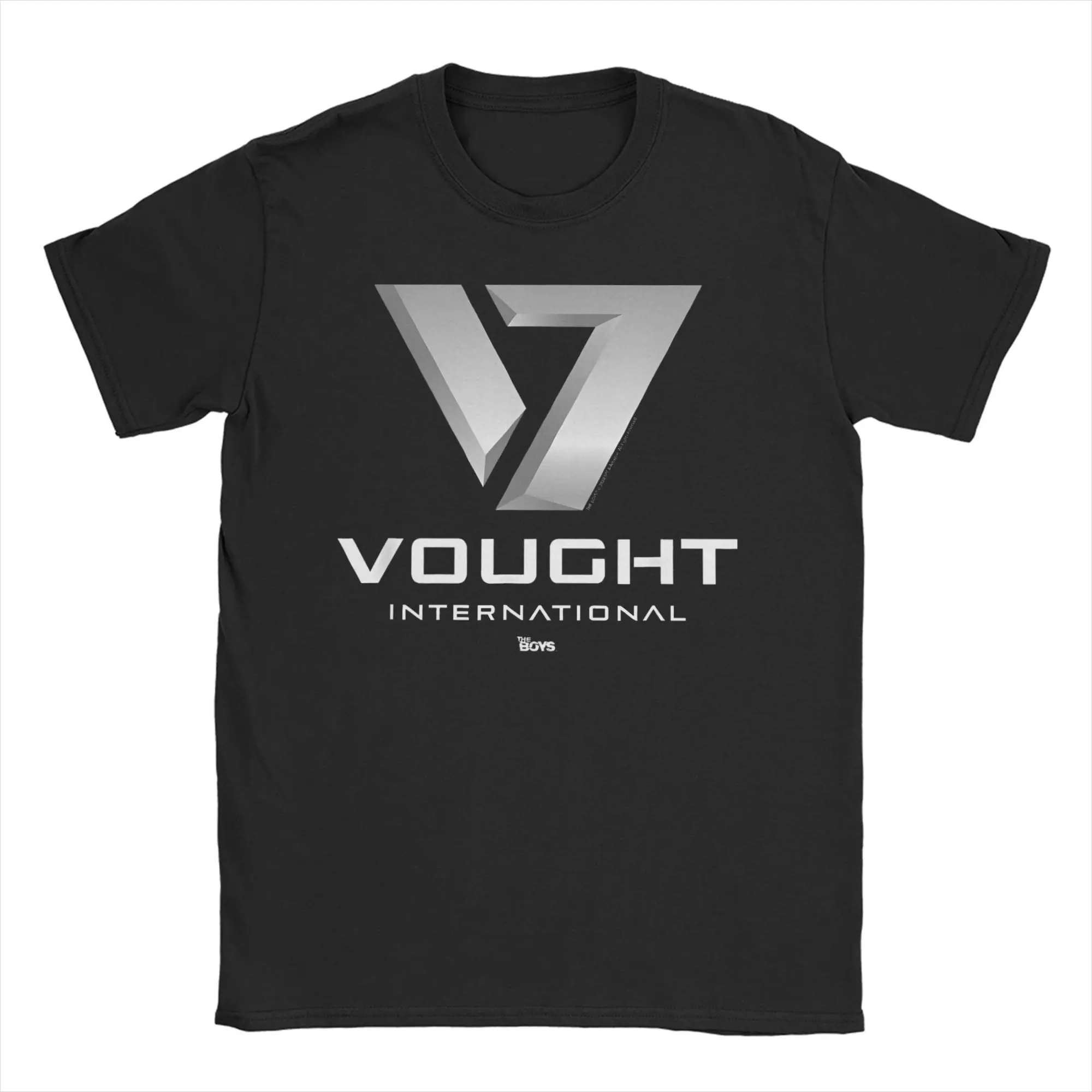 The Boys Vought International Logo T Shirts for Men 100% Cotton T-Shirt Crew Neck  Tee Shirt Short Sleeve Clothing Graphic