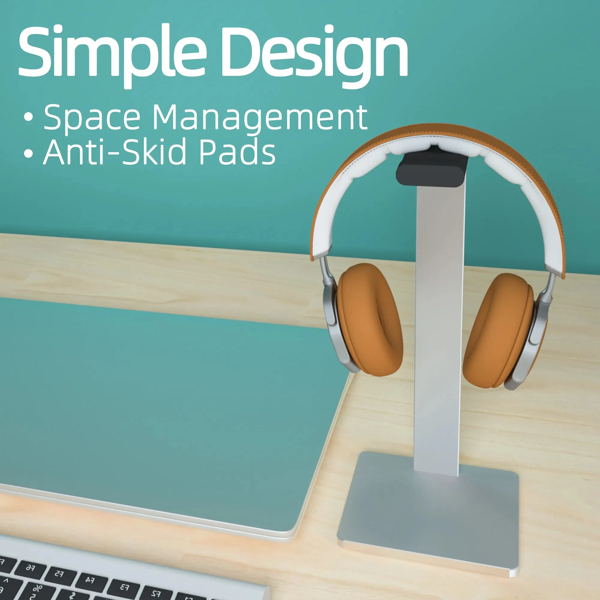 Soporte de escritorio para almacenamiento de auriculares, soporte de aleación de aluminio para auriculares, soporte de exhibición para auriculares de diseño Universal