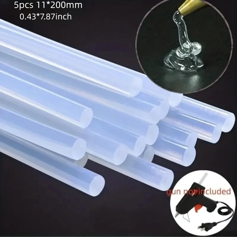 

5pcs 11mm*200mm Hot Melt Glue Sticks For Electric Glue Gun Craft Album Repair Tools For Alloy Accessories