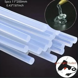 5pcs 11mm*200mm Hot Melt Glue Sticks For Electric Glue Gun Craft Album Repair Tools For Alloy Accessories