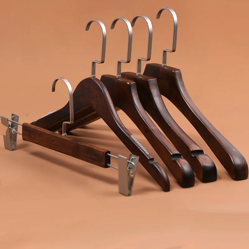 

‌Professional Hangers Set Wooden Non-Slip Clothes Holder Pants Organizer for Boutique Display Home Wardrobe Storage Solution