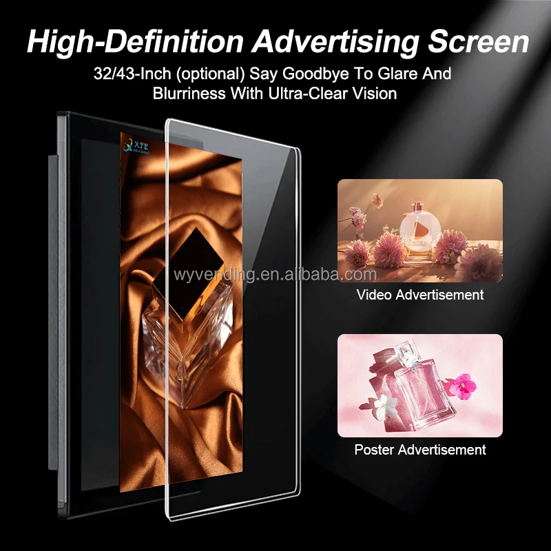 المصنع مباشرة تصميم فريد من نوعه LED ضوء رش شاشة إعلانية كبيرة كولونيا آلة بيع العطور قائما بذاته للبيع