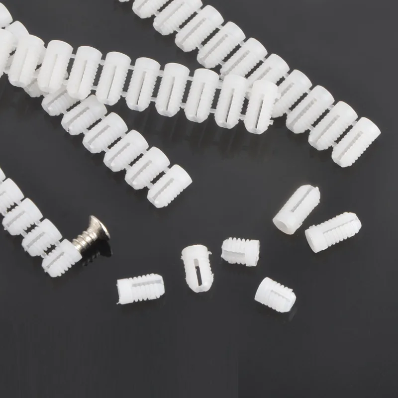 2000Pcs Plastic M4 Nut Inserts Expansion Plugs Cabinet Hinge Gas Drived