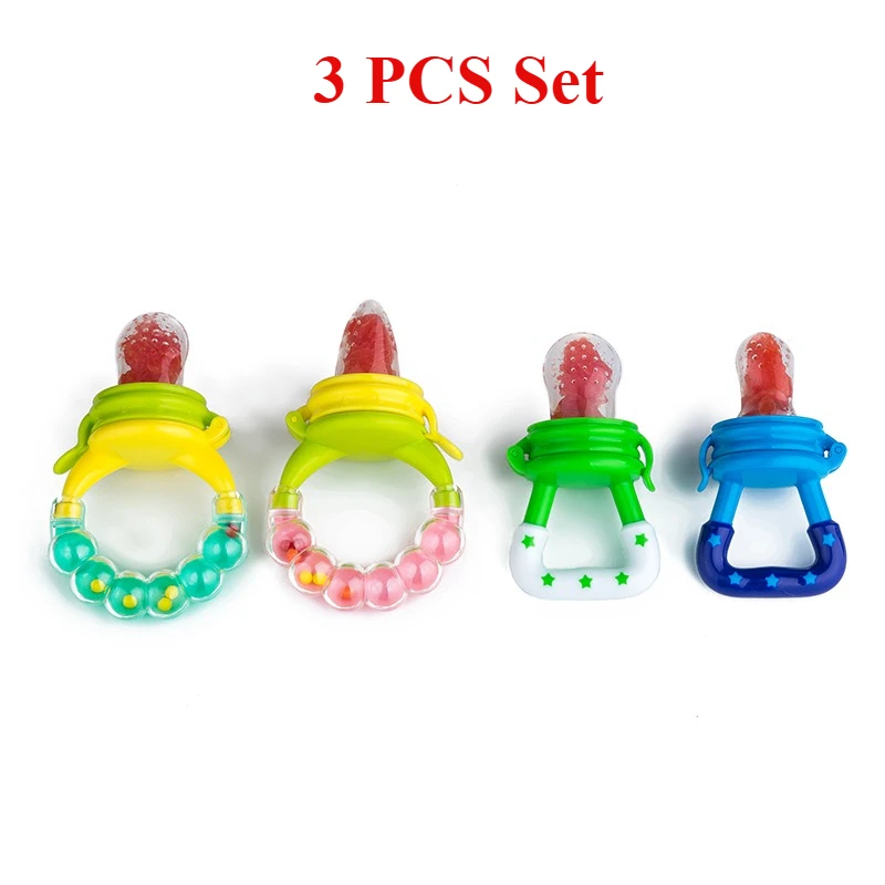 3 PCs Baby Fruit and Vegetable Teether Food Supplement Bite Le Silicone Baby Feeding Tableware Fresh Food Feeder