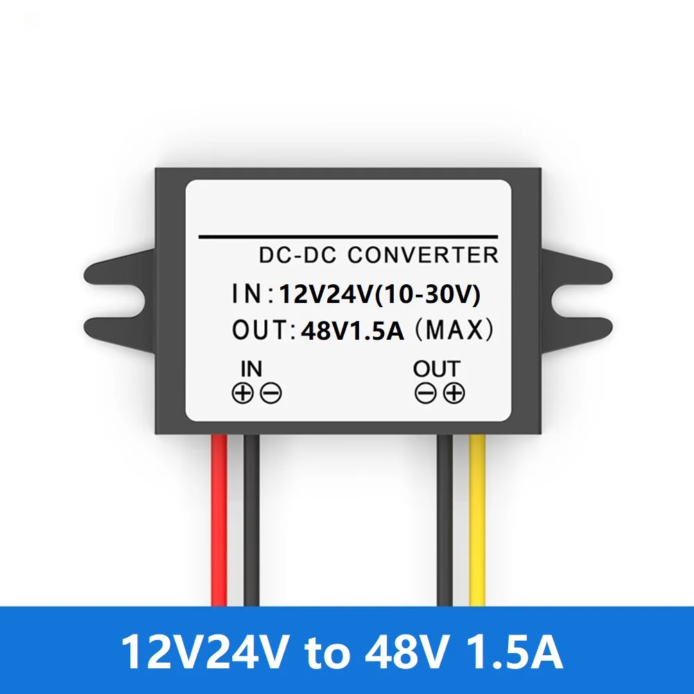 12V 24V To 48V DC‑DC Boost Converter Module, 72W 1.5A High‑Efficiency Step‑Up Power Supply Transformer For Electric Car