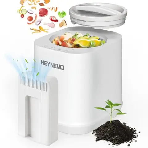 4L Electric Composter for Kitchen Smart Compost Bin Outdoor/Indoor Odorless Auto-Cleaning Countertop Composter Kitchen Bin 3 Mo