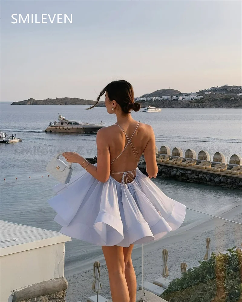 Smileven – robe de soirée trapèze, épaules dénudées, plis en Tulle, dos nu, robe de bal, cadeau personnalisé, 2025