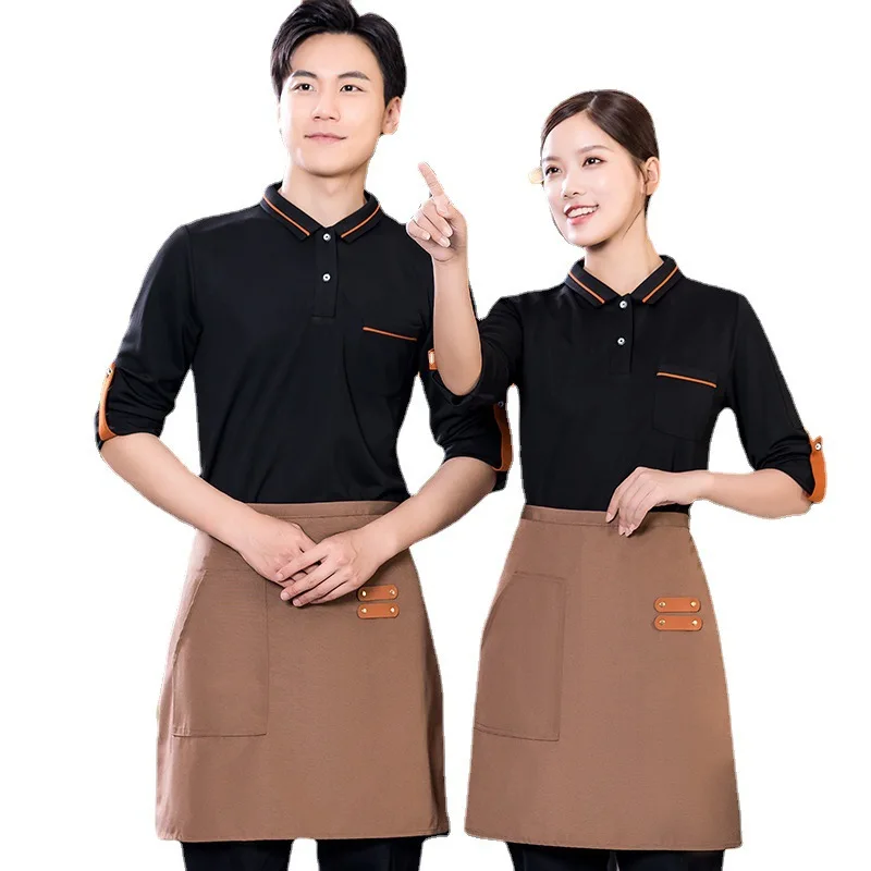 ケータリング鍋バーベキューウェイター作業服ケーキショップベーカーレストランホテルベーキング長袖T作業服シャツ