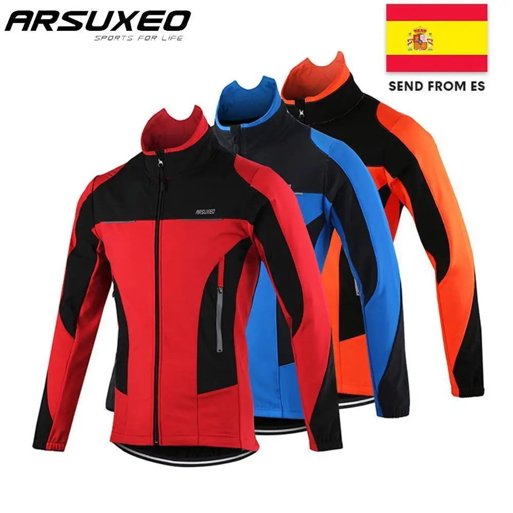 

ARSUXEO Thermal Mtb Road Cycling Jacket Autumn Winter Night Reflective Warm Bicycle Clothing Windproof Delivery From Spain