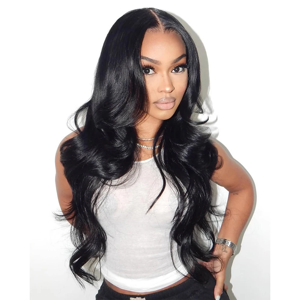 

Malaysian 13x6 HD Lace Frontal Wigs 180% Remy Hair Body Wave Human Hair Wigs Glueless Lace PrePlucked Wear To Go Wigs For Women