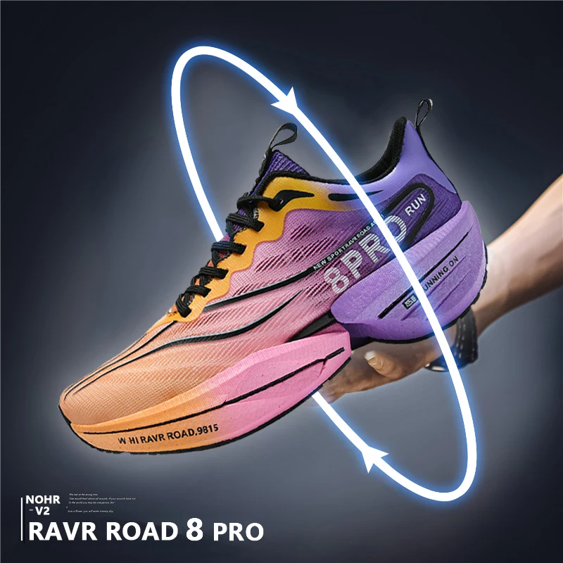 Men's Running Shoes Carbon Plate Racing Marathon Athletic Shoes Cushioned Comfortable Road Sneakers Teenage Training Shoes