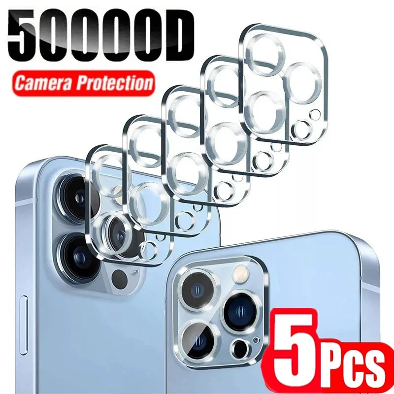 

1-5Pcs Camera Lens Protector Glass For iPhone 16 Plus 15 Pro 14 Pro Max Full Cover Lens Protective Glass Film For iPhone 13 Mini