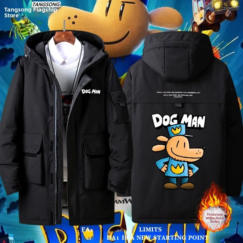 

Casual Loose Cartoon down Jaet Men's Women's Faion Brand Outerwear DOGMAN Polyester Fiber White Du down Filling