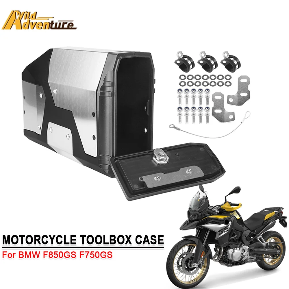 

F850GS F750GS Motorcycle Toolbox Case For BMW F750 F850 GS 2018-22 2023 Side Bracket Aluminum Tool Box Case caixa de ferramentas