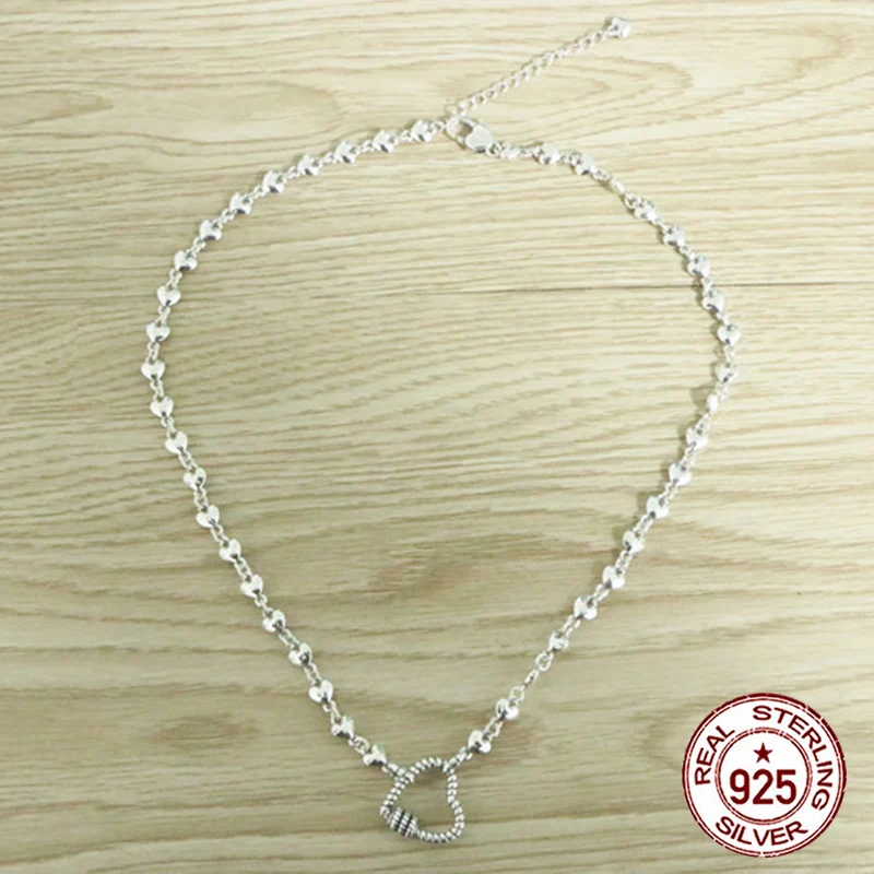 S925 Sterling Silver Necklace Jewelry Vintage Personalized Love Hanging Chain Couple Trendy Chain Gift for Lovers