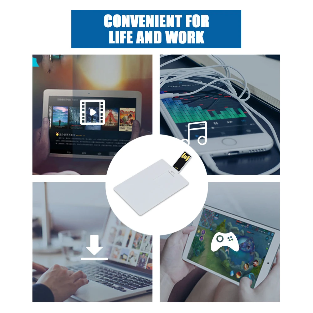10PCS USB2.0 플래시 드라이브 4GB 8GB 16GB 32GB 64GB 128GB 신용 카드 맞춤형 로고 최고 품질 Creative Pendrive 무료 맞춤형 로고