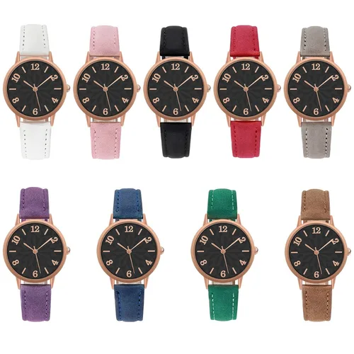 Imagen 2 del producto Reloj de mujer con esfera de cuarzo, Reloj Digital con correa de cuero esmerilado, Reloj Para mujer y niña, Reloj Para Dama Nouveautés Montres Femmes