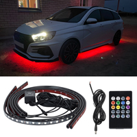 Universal Car Chassis Flexible LED Strip Light Remote /APP Control RGB Neon Light Ambient Atmosphere Lamp Auto Accessories Kit