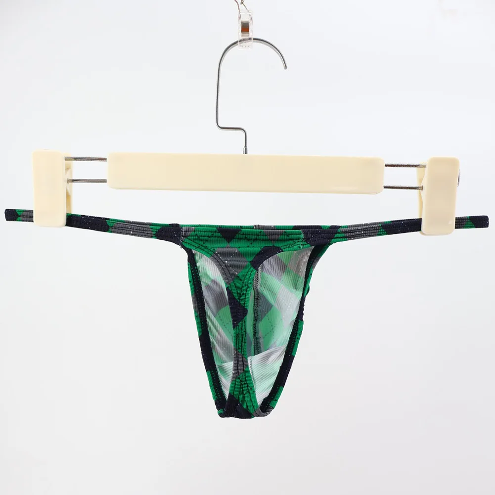

Men Plaid Underwear For Mini Briefs Gay Sissy U Pouch Panties G-String Low Rise Underpants Lingeries For Man Japanese Thongs