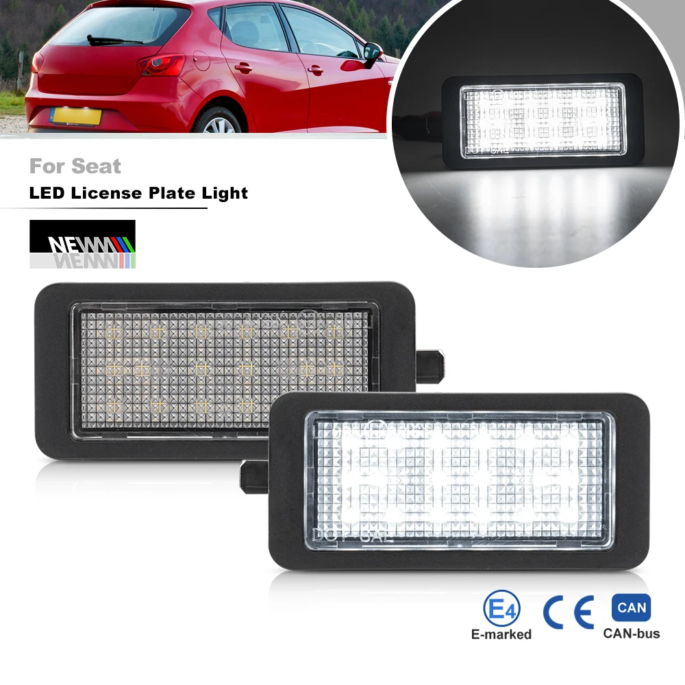 

For Seat Ibiza IV 6J/6P Hatchback 2009-2016 Canbus LED License Plate Light No Error Rear Tag Lamp Registration Parking Lighting