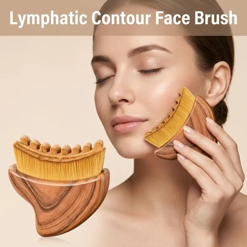 New Lymphatic Contour Face Brush, Lymphatic Drainage Massager for Face,Ergonomically Designed to Fit The Skin Precisely and Reli