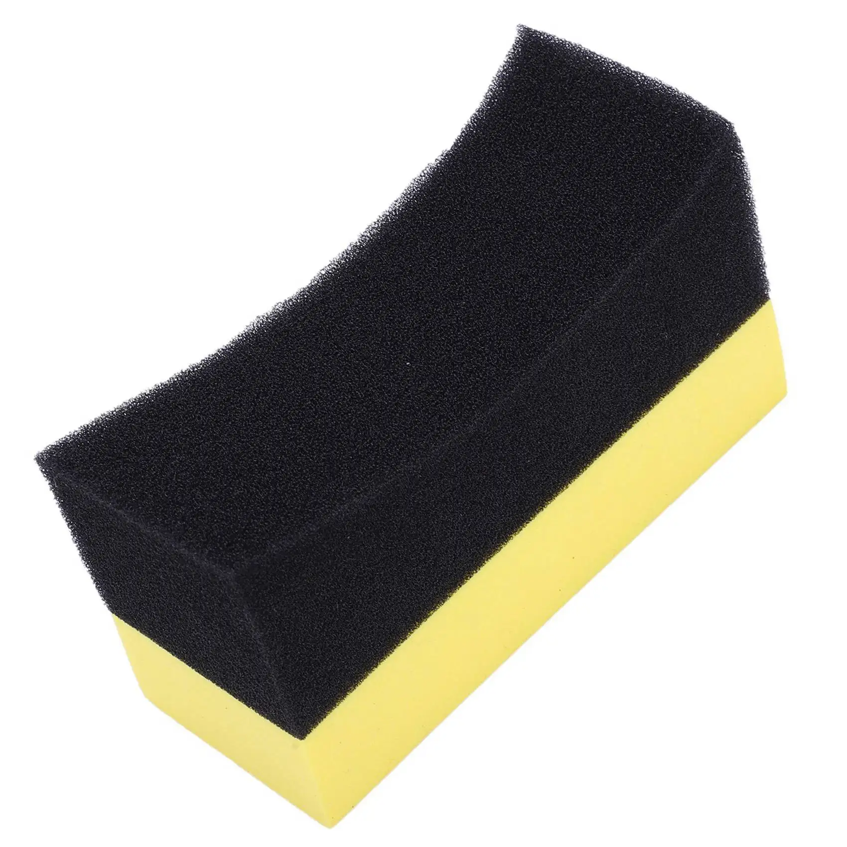 Rare 15X Professional Automotive Car Wheel Washer Tyre Tire Dressing Applicator Curved Foam Sponge Pad Black+Yellow
