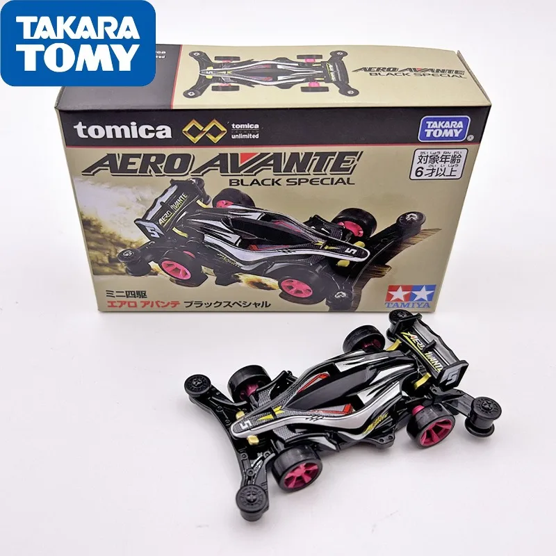TAKARA TOMY Premium Unlimited Aero Avante Black Special Diecast Alloy Mini 4WD Model Collectible Gift for Racing Fans