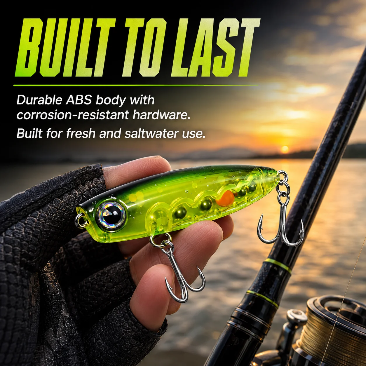 ZUKIBO Topwater Pencil Lure Schwimmender Hartköder Walk The Dog Mini Missile BFS Ultraleichter Köder für Barsch, Forelle, Chub und Culter – Detail 3