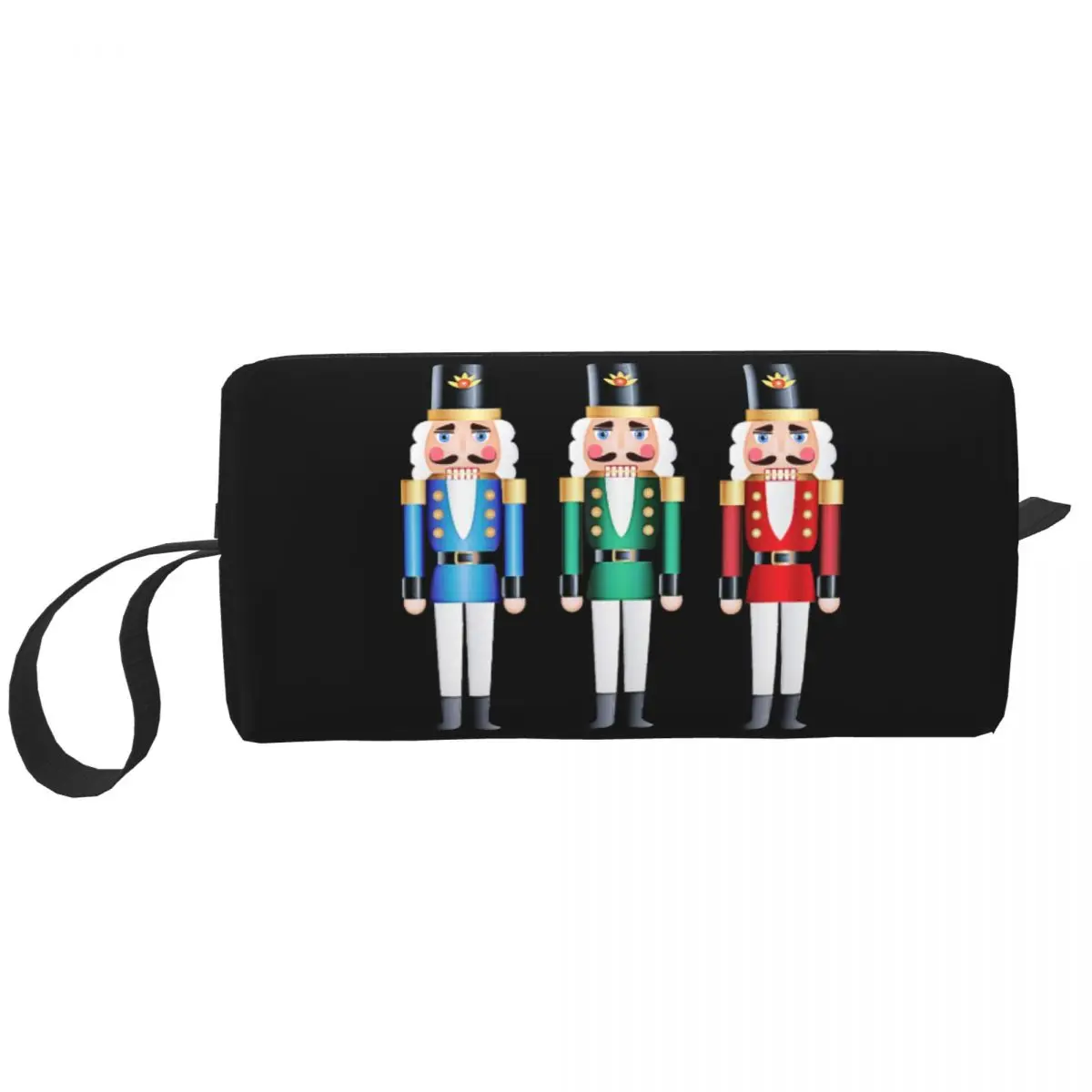 Nutcracker Doll Cosmetic Bag Women Large Capacity Cartoon Christmas Nutcrackers Soldier Makeup Case Beauty Storage Toiletry Bags