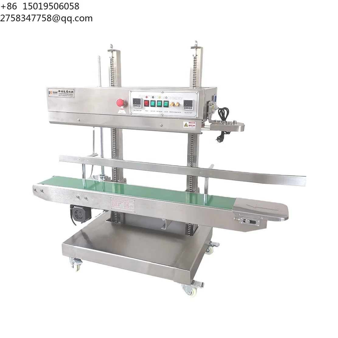 CBS1100V Semi-Automatic Plastic Bag Solid Ink Continuous Sealer  Expanded Food Band Vertical Sealing Machine Easy