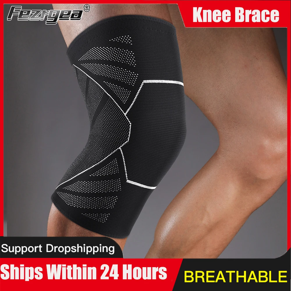 الرياضة في الهواء الطلق الرجال والنساء تشغيل كرة السلة تسلق الجبال عدم الانزلاق محبوك منصات الركبة الواقية تنفس #2