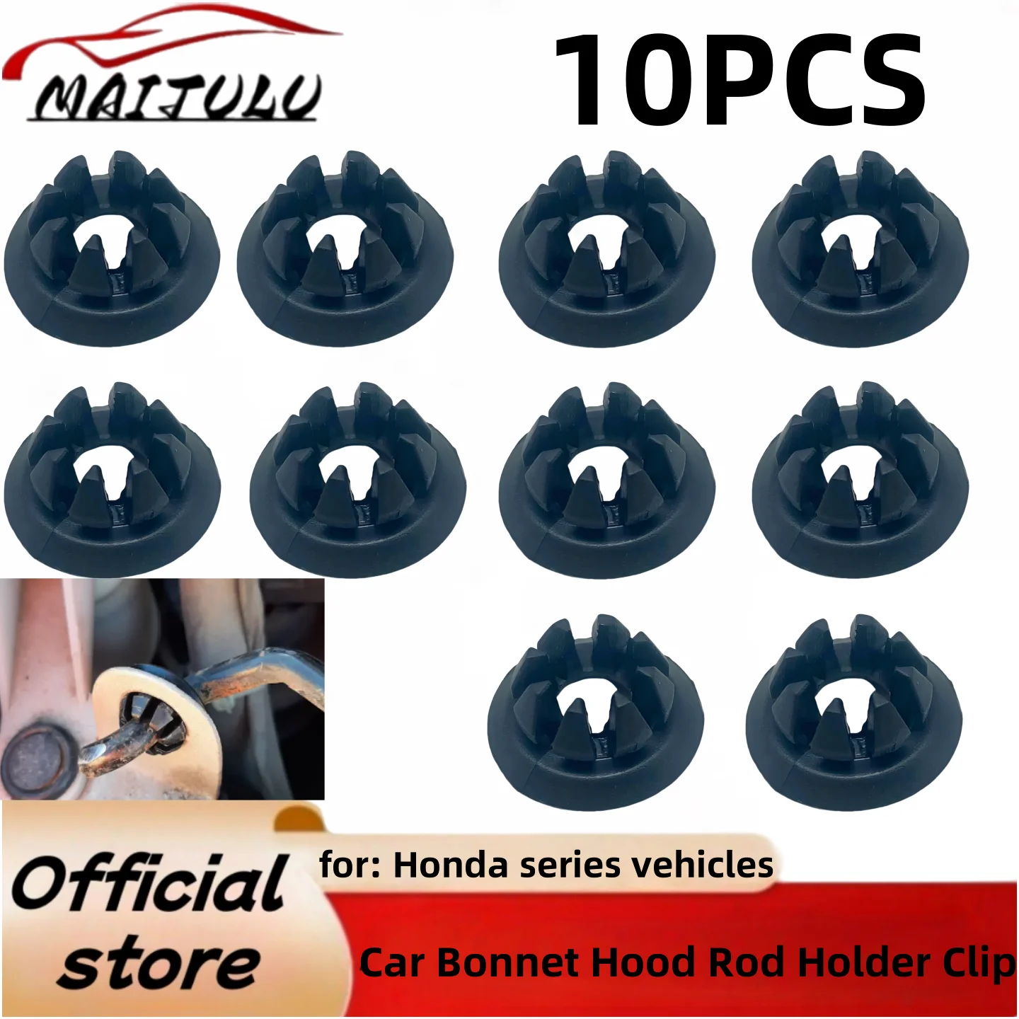 

10pcs Car Bonnet Hood Rod Holder Clip Auto Interior Accessories For Honda Accord, Fit, Odyssey, CR-V, Civic