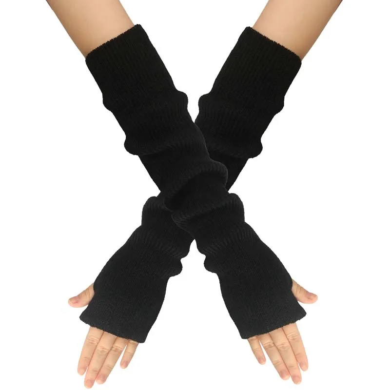 Mittens Women Elbow Arm Warmer Knitted Gloves Winter Fingerless Clothing Accessories Novelty Christmas Fancy MJ718