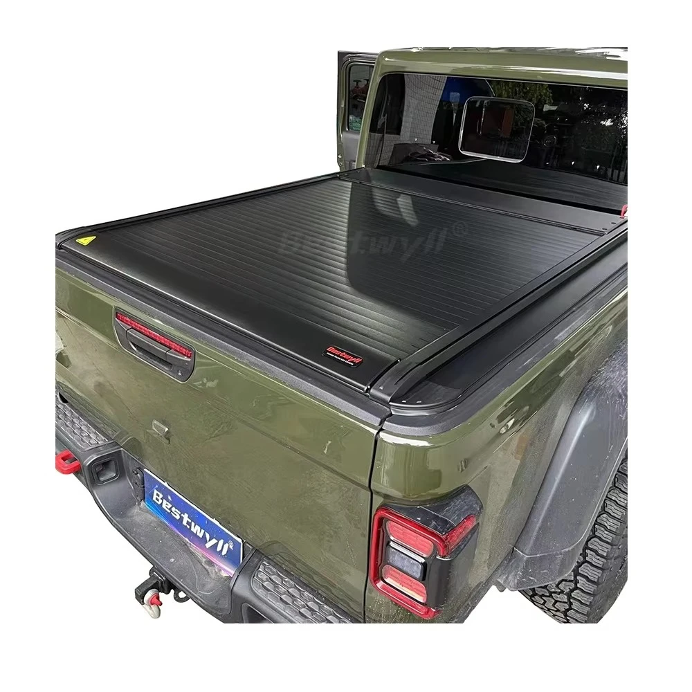 Hard Retractable Shutter Tonneau With Button Pickup Lid Truck Electric Roller Bed Cover For  Gladiator Jt 5' E-K59