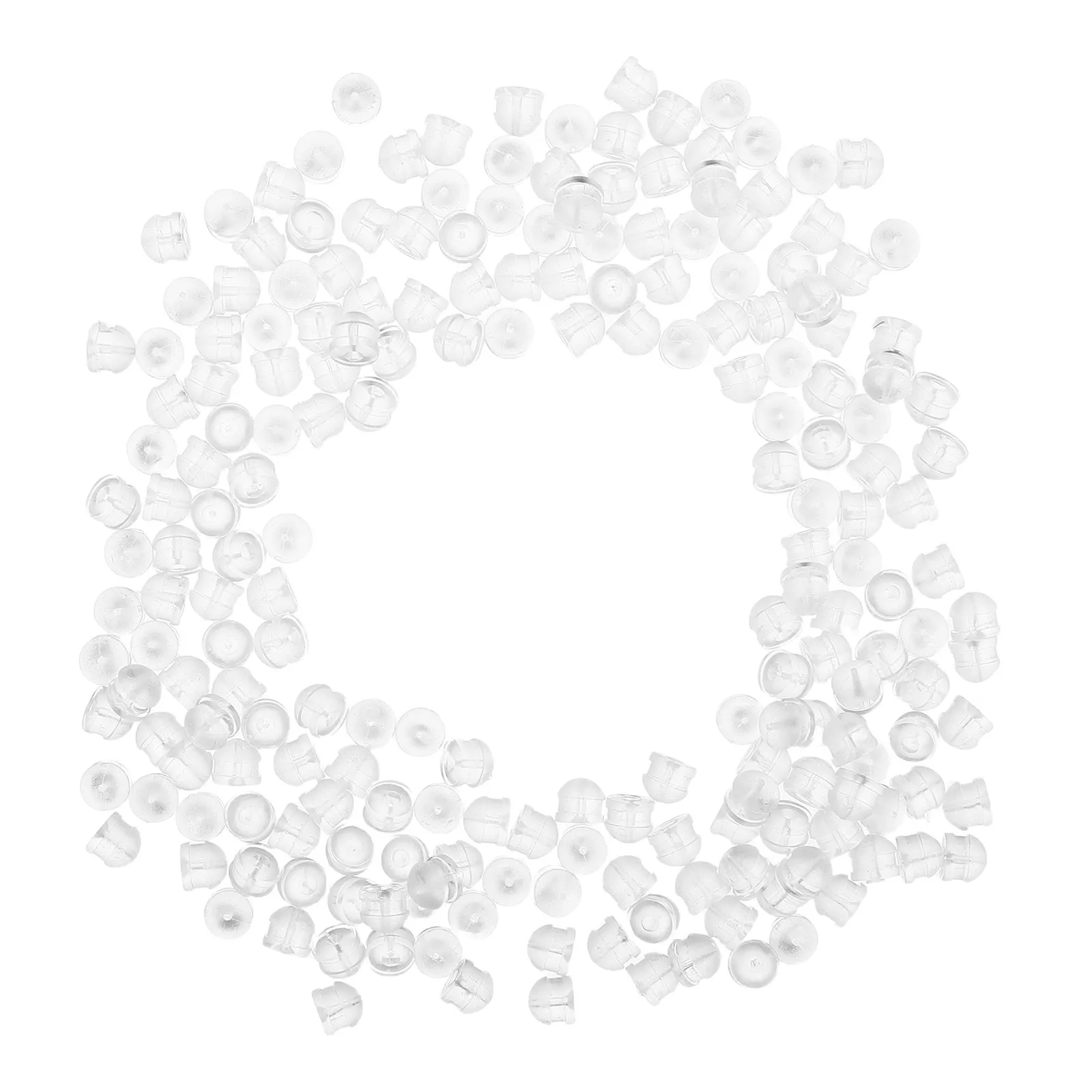 200pcs Clear Silicone Earring Backs for Studs & Dangles – Soft Anti-Drop Secure Replacement Stoppers