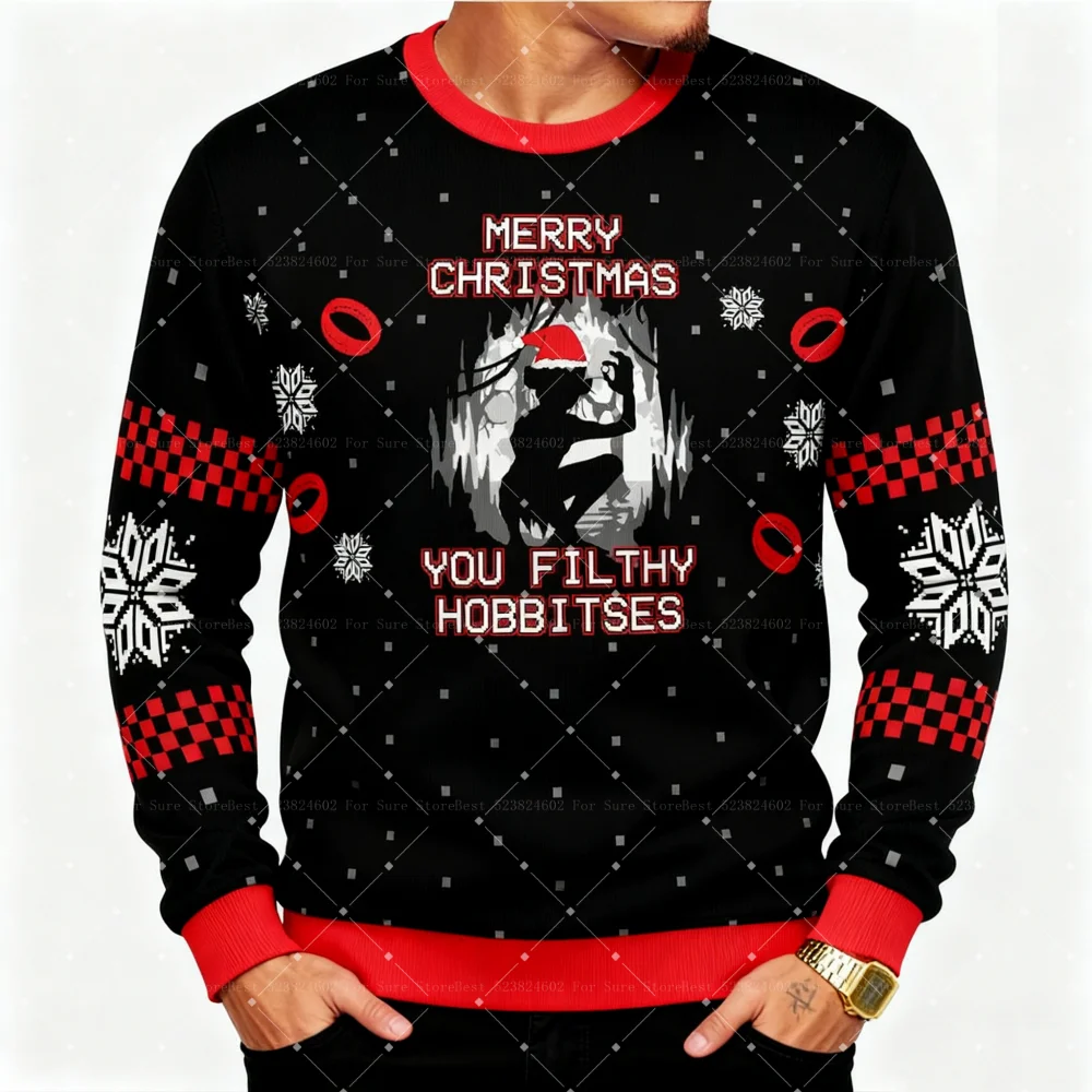 2026 خواتم القذرة الهوبيس القبيح عيد الميلاد البلوز الكرتون أنيمي النساء الرجال البلوز القمم موضة زوجين هوديي البلوز