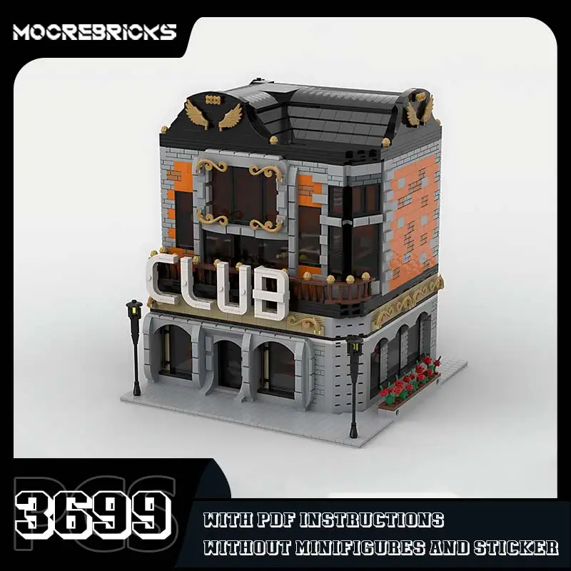 Blocos de Construção Modulares Clube para Crianças, Expert Criativo, Edifício, Rua da Cidade, Modelo de Arquitetura, Montagem DIY, Advanced Bricks Toy