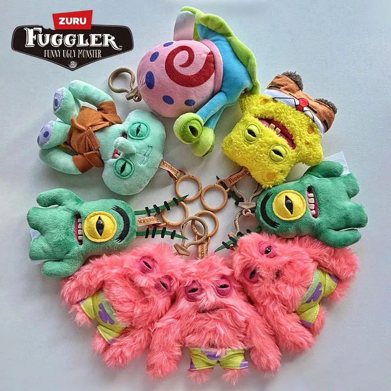 

Original Fuggler Spongebob and Patrick Keychain Plush Toys Funny Ugly Teeth Monsters Figure Stuffed Animal Doll Collectible Kids