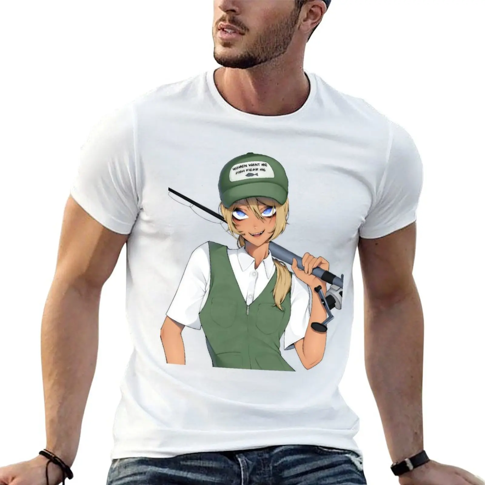 Women want me Fish fear me Anime Girl T-Shirt Breathable Travel T-Shirt
