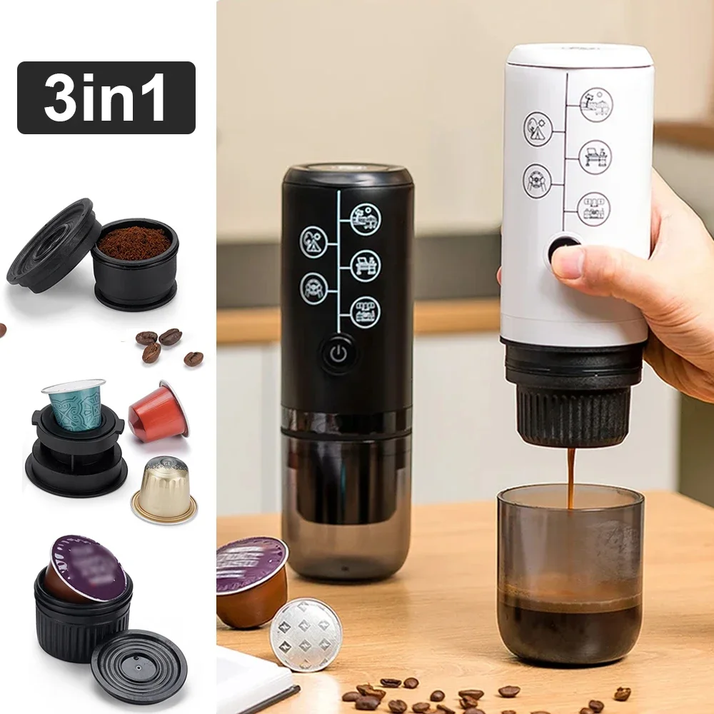 

NO Heating Function 2in1 Portable Electric Espresso Coffee Machine 17 Bar Coffee Maker fit Ground Coffee & NS Capsule & DG Pods