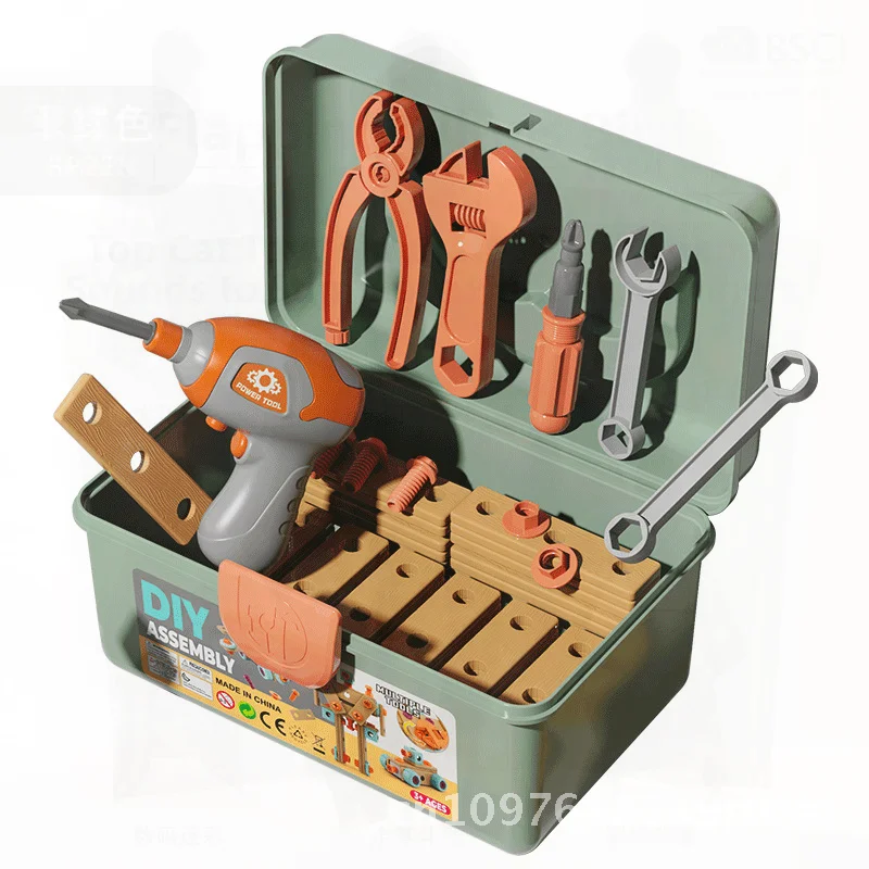 DIY Tool Box Set for Children 4-6 Years Old Simulation Puzzle Disassembly Assembly Screw Repair Tools Set Boys & Girls