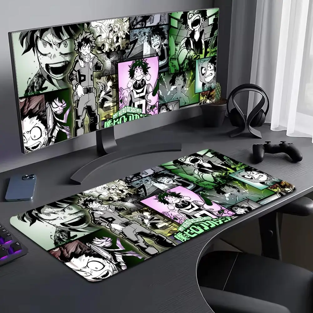 

My Hero Academia Deku Anime Mouse Pad Large Computer Mouse Pad Office Accessories XL Pc Gamer Non-slip Deskmat Mousepad Keyboard