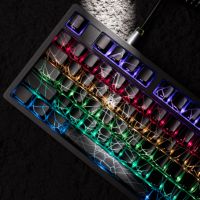 XVX SPIDER WEB Version Pattern Shine Through OEM Profile IMD-Tech Keycap Set 118 Keys Black Backlight Keycaps