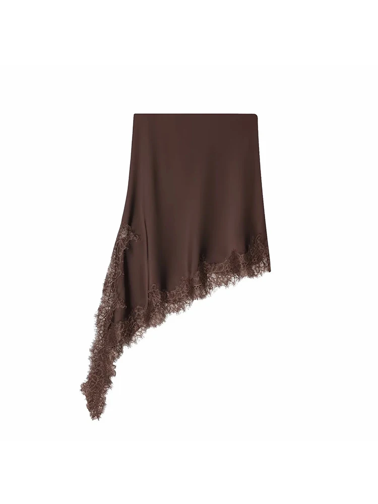 Damska Nowa Seksowna Nieregularna Koronkowa Spódnica Modna Asymetryczna Krótka Spódnica Modna Spódnica na Imprezę