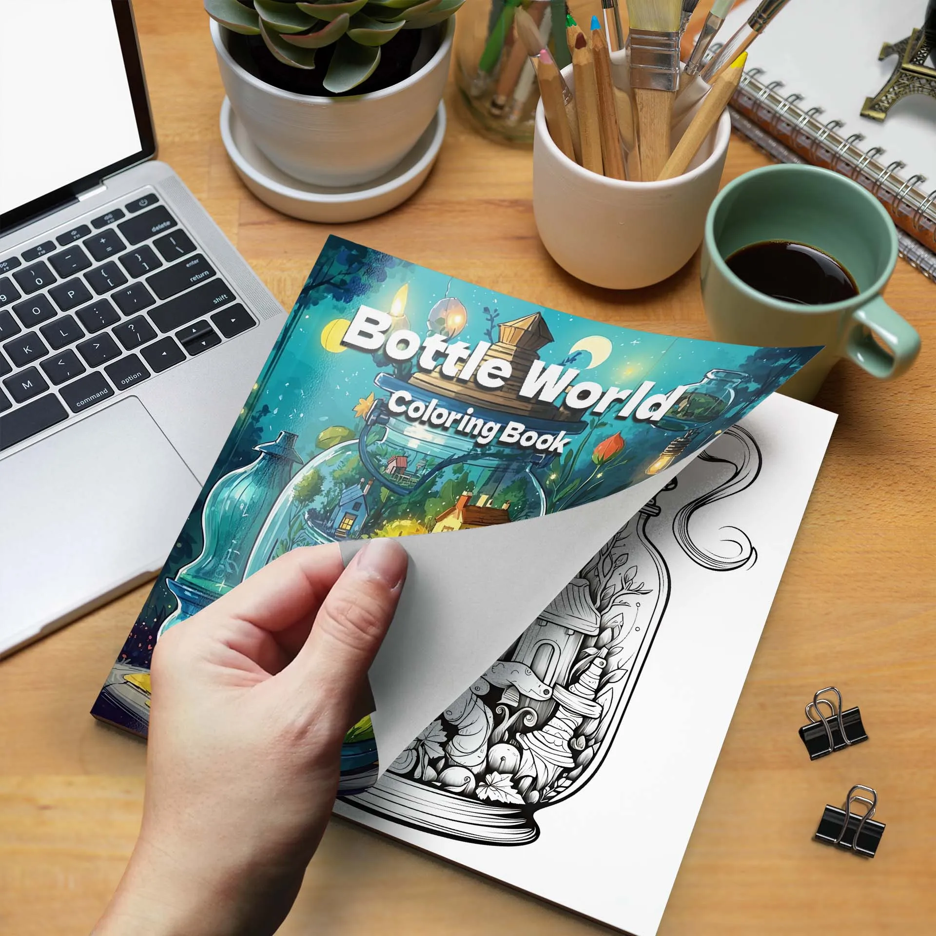 Bottle World Coloring Book 24 page Gift For Birthday Party Relieve Stress Kill Time Graffiti Painting Drawing Book Original