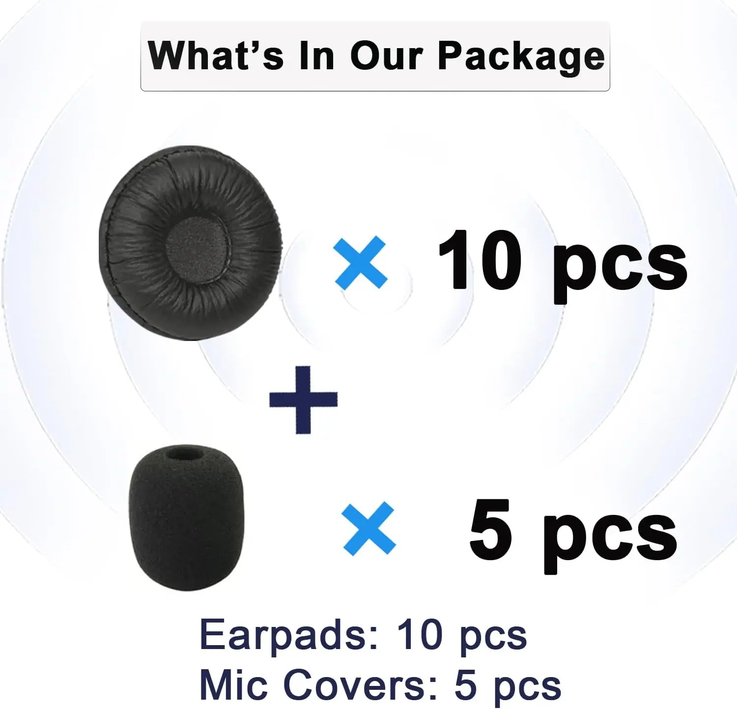 HW251N HW261N HWouvriers Oreillettes de remplacement pour casque Communautés tronics, coussinets d'oreille conçus pour le téléphone de sauna, 50mm