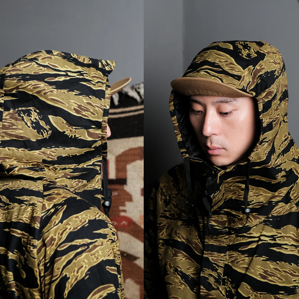 Gold Tabby Tiger Camouflage Hoodie Windproof Jacket Improved Hoodie