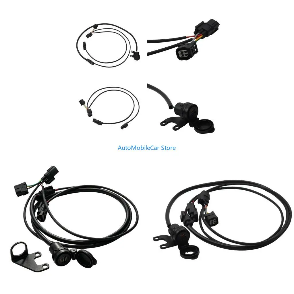 G8TE Bike USB Socket with Vehicle-Side Harness and Mount Bracket for 750X 25-26