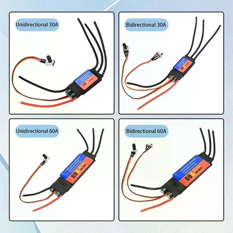 Brushless Motor Driver 2-6S 30A 60A ESC Bidirectional Self Starting Brushless Electric Regulation Speed Controller ESC For DIY